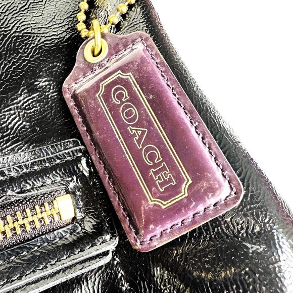 Coach Daisy Liquid Gloss Hobo Bag | Black Patent Leather Gold Hardware | Y2K EUC - Picture 16 of 16